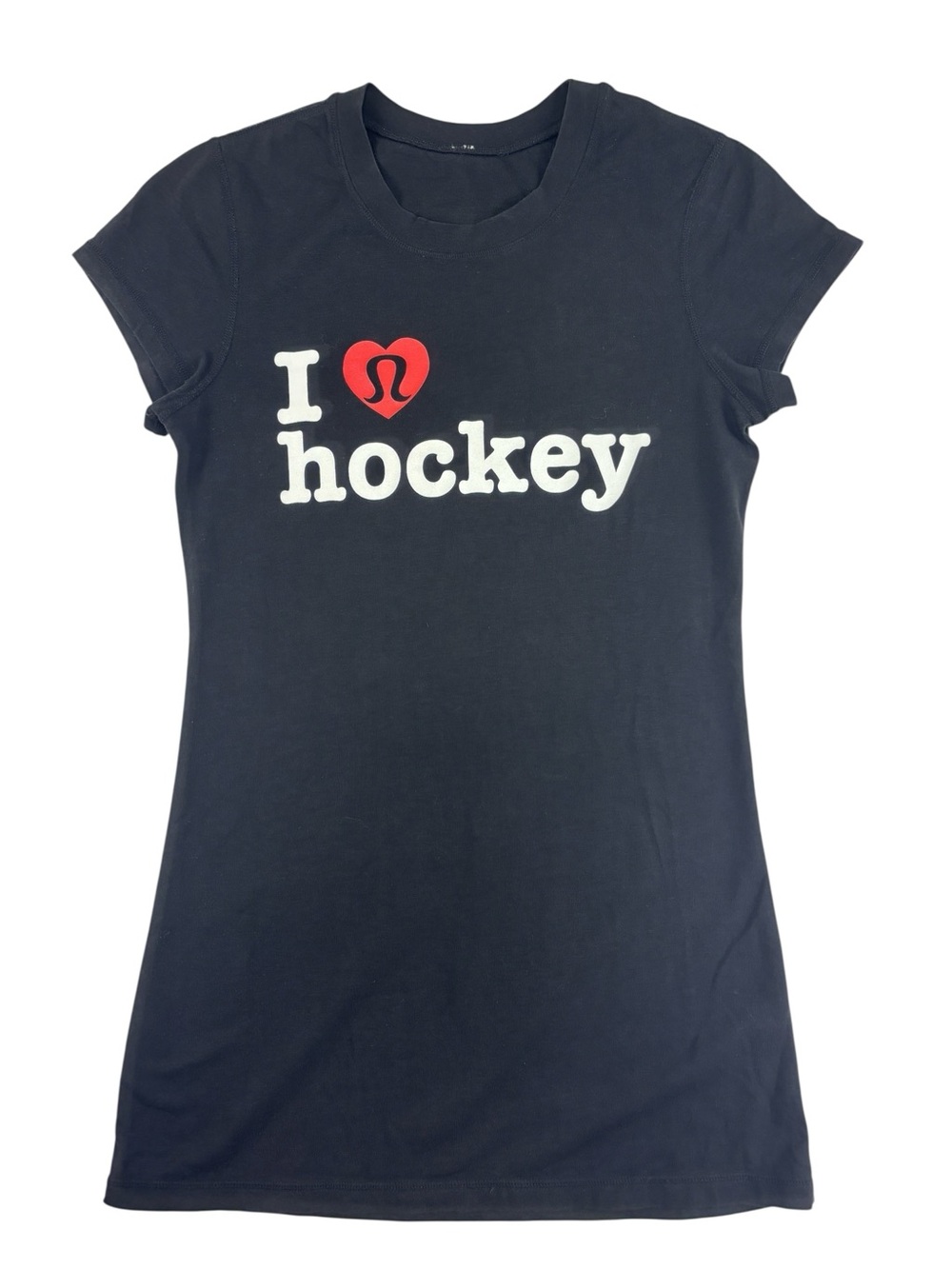 Lululemon Womens I Love Hockey Black Short Sleeve TShirt